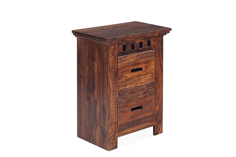 Solid Wood Kuber 2 Drawer Bedside Table