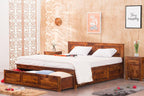 Solid Wood Essential Bed with Front Open Dual Storage