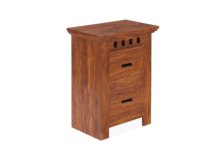 Solid Wood Kuber 2 Drawer Bedside Table