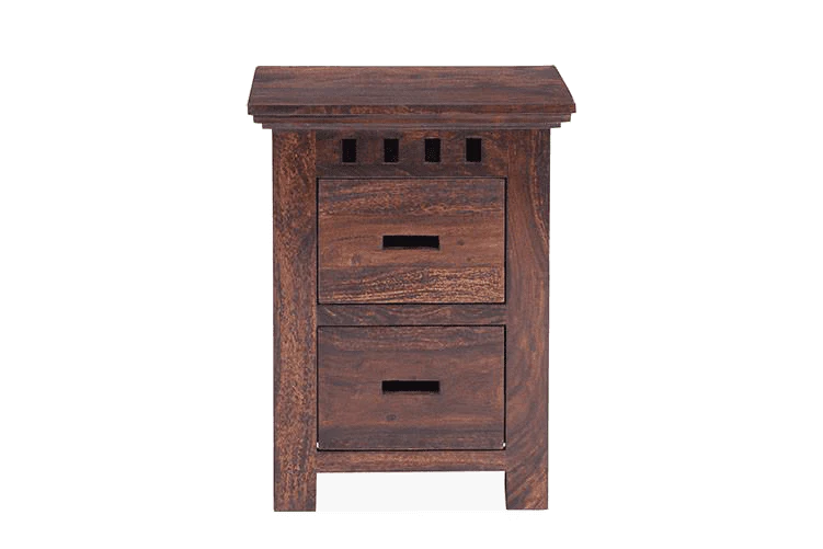 Solid Wood Kuber 2 Drawer Bedside Table