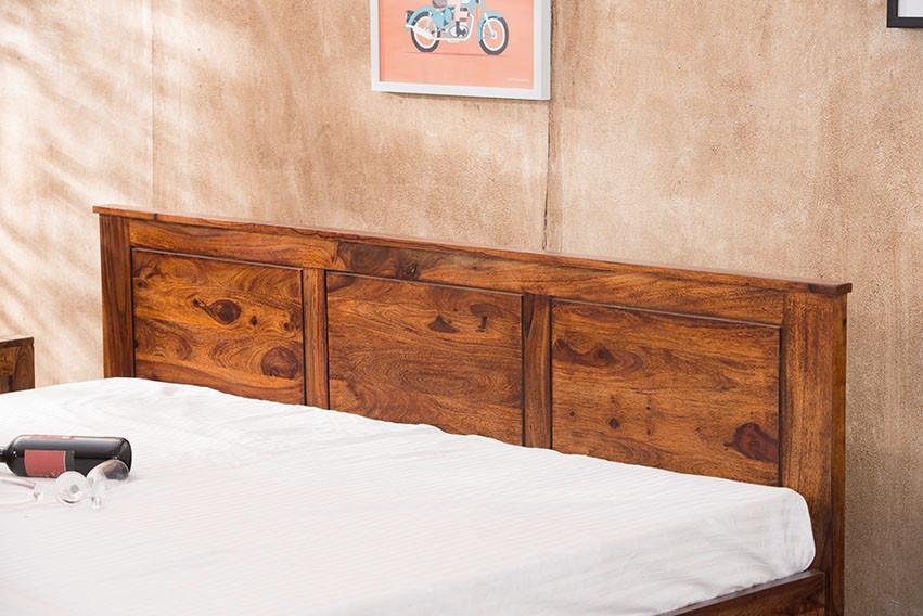Solid Wood Essential Bed with Front Open Dual Storage