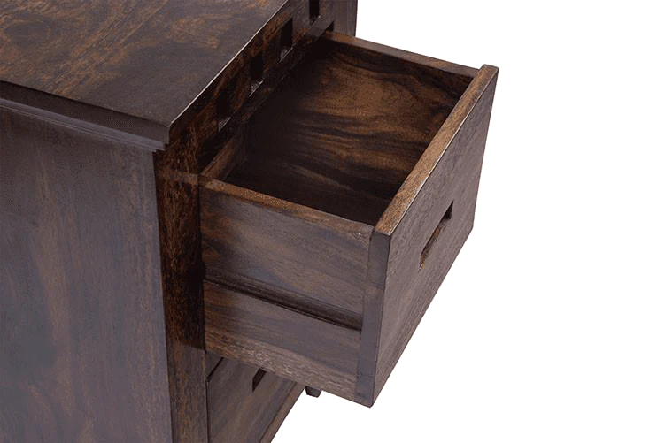 Solid Wood Kuber 2 Drawer Bedside Table