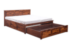 Solid Wood Essential Bed with Front Open Dual Storage