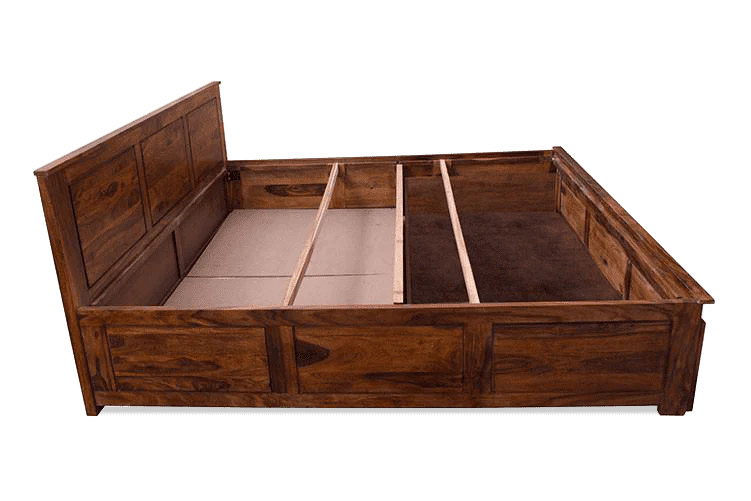 Solid Wood Essential Bed with Front Open Dual Storage