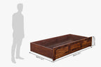 Solid Wood Essential Bed with Front Open Dual Storage