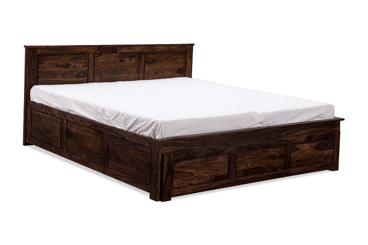 Solid Wood Essential Bed with Front Open Dual Storage