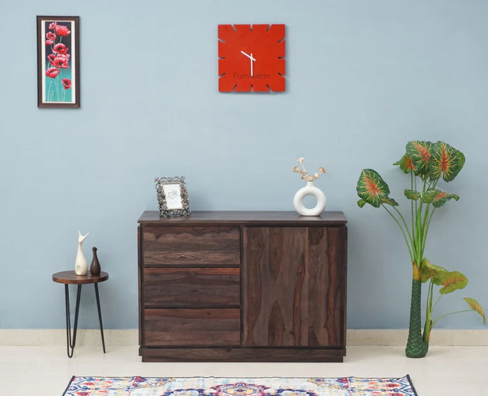 Panama Sheesham Wood 3 Drawer 1 Door Sideboard