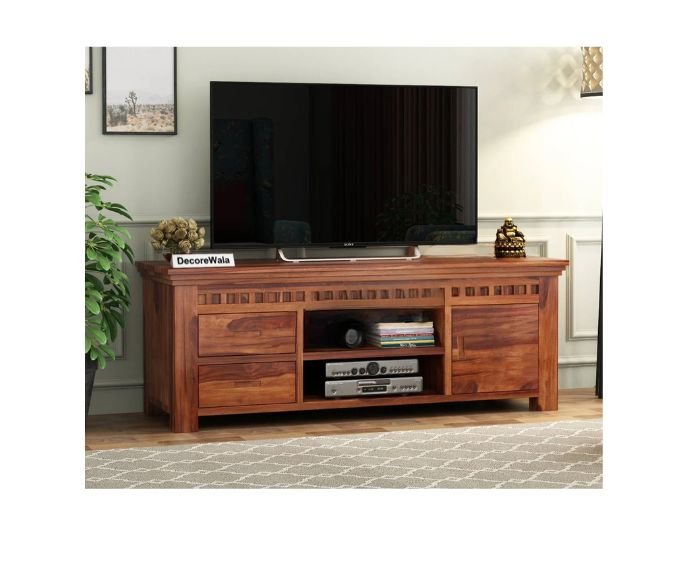 Adolph Sheesham Wood Tv Unit with Open & Close Storage