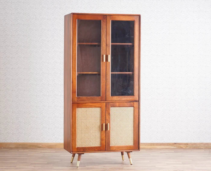 Boston Solid Wood Four Door Crockery Unit Kitchen Cabinet