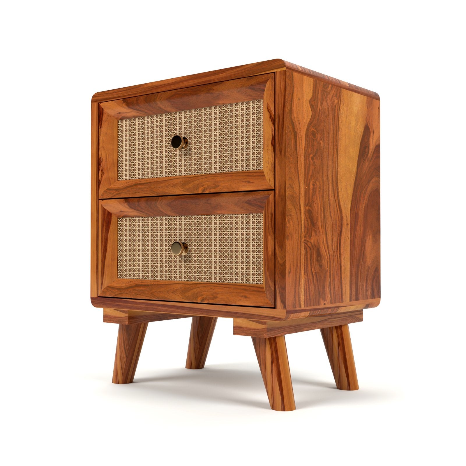 Chicago Solid Wood Two Drawer Bedside Table