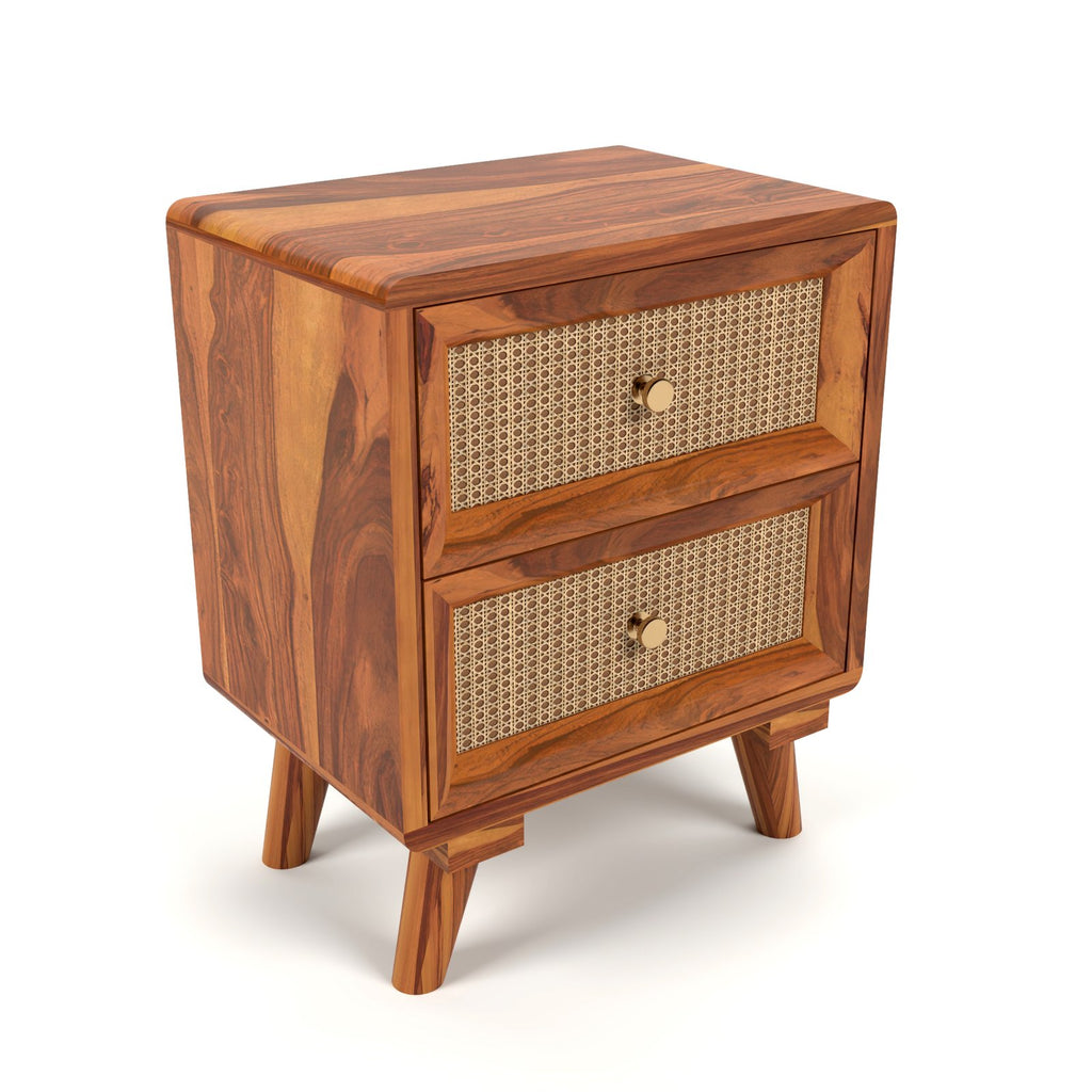 Chicago Solid Wood Two Drawer Bedside Table