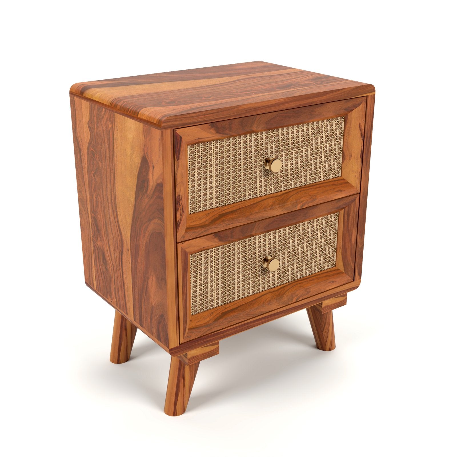 Chicago Solid Wood Two Drawer Bedside Table