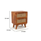 Chicago Solid Wood Two Drawer Bedside Table