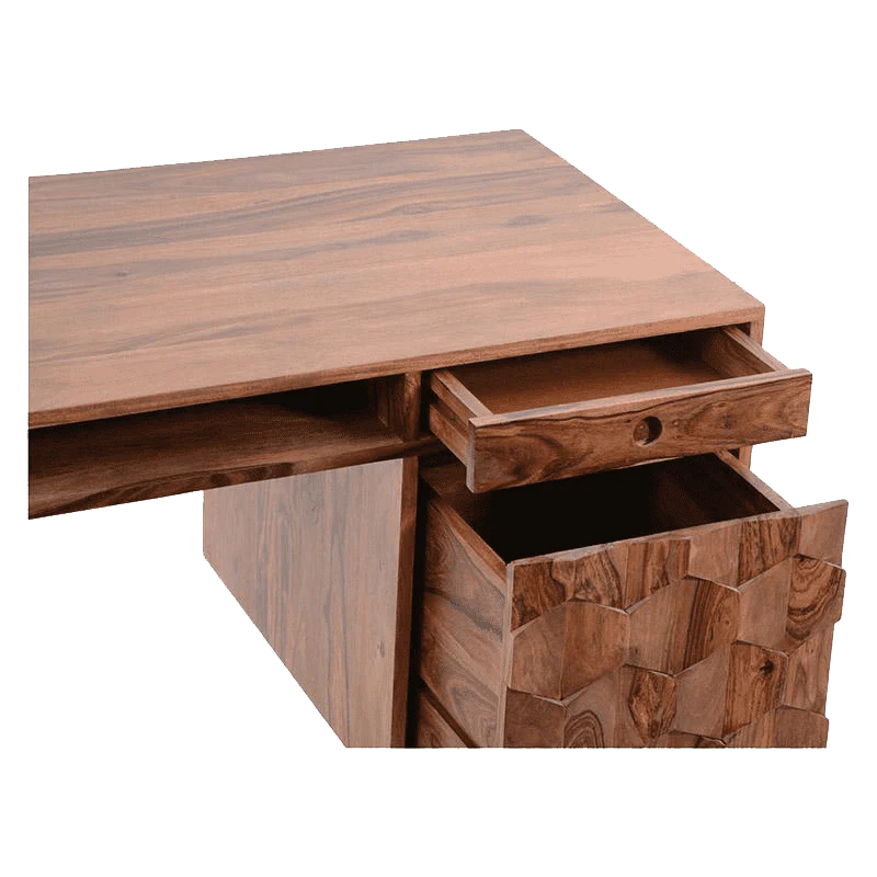 Barkwood Study Table with Storage