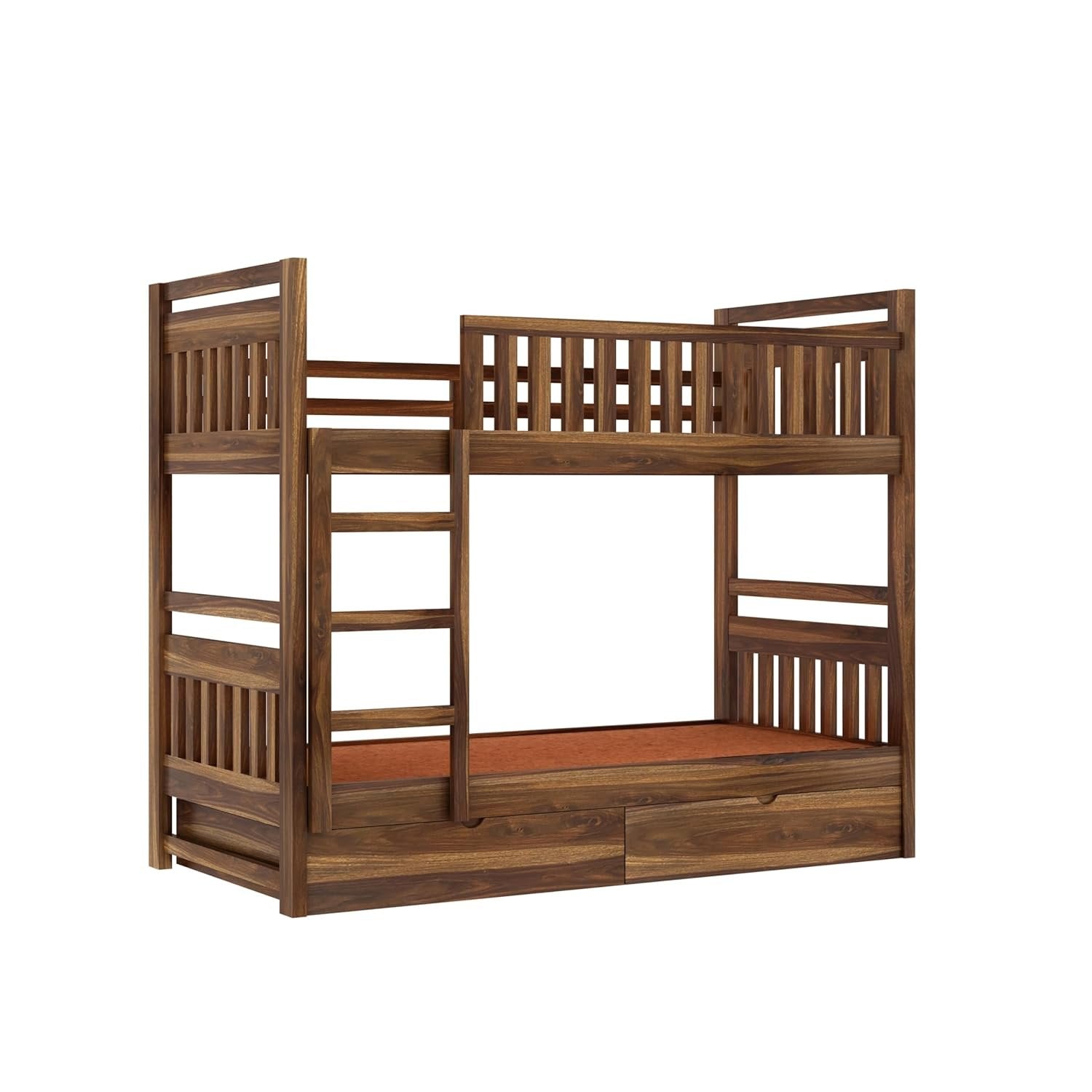 Timblyn Solid Sheesham Wood Bunk Bed (Drawer Storage)