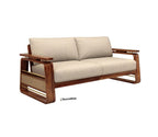 Gleamira 3 Seater Sheesham Wood Sofa With Cane and Brass Detailing