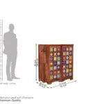 Boho Bar Cabinet Solid Wood Modern Style