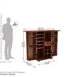 Cambrey Bar Cabinet Solid Wood Modern Style