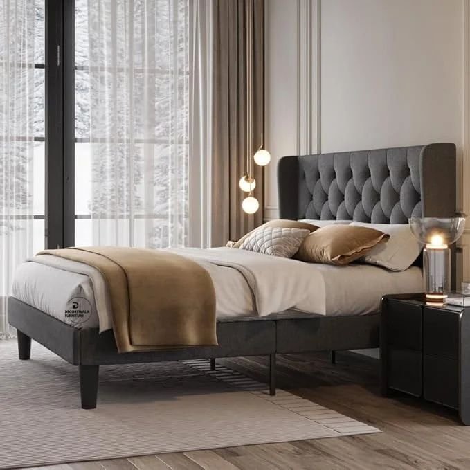 Modern Upholstered King Size Bed | Premium Fabric Bed