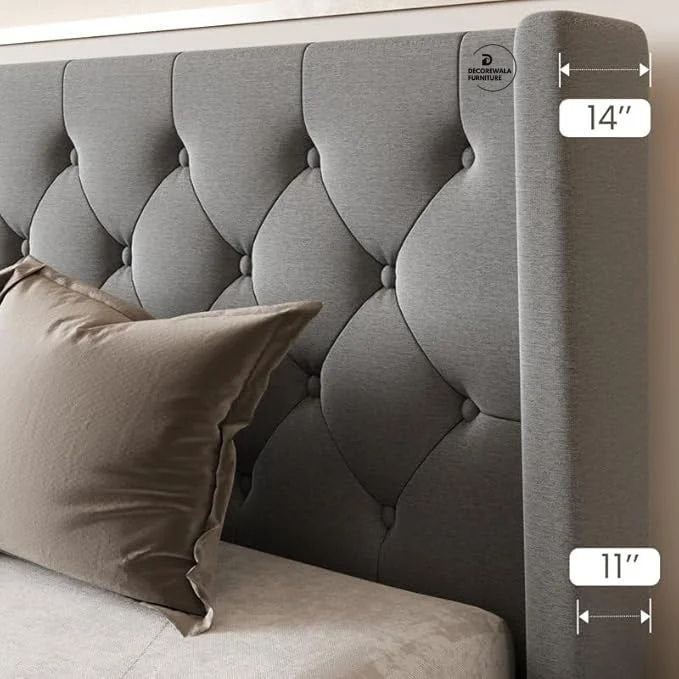 Modern Upholstered King Size Bed | Premium Fabric Bed