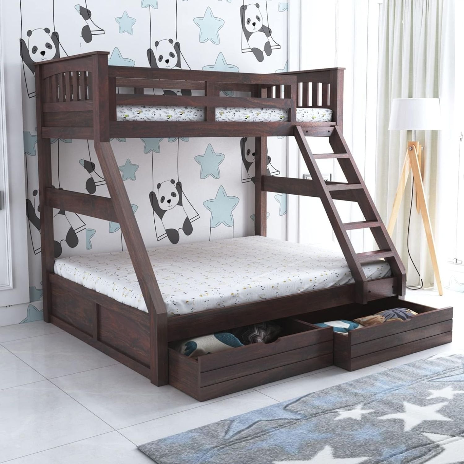 Stackel Solid Sheesham Wood Bunk Bed