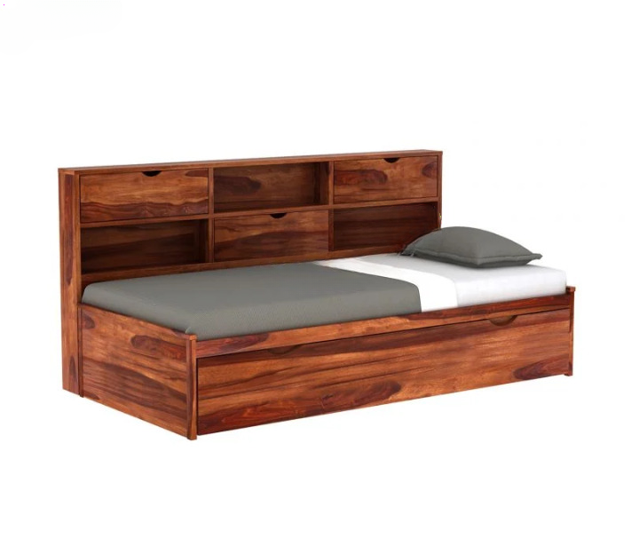 Noko Elegant Solid Wood Trundle Bed for Kids