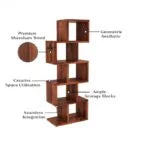 Pagetrax Sheesham Wood Ladder Book Shelf