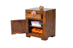 Solid Wood Cube Bedside Table