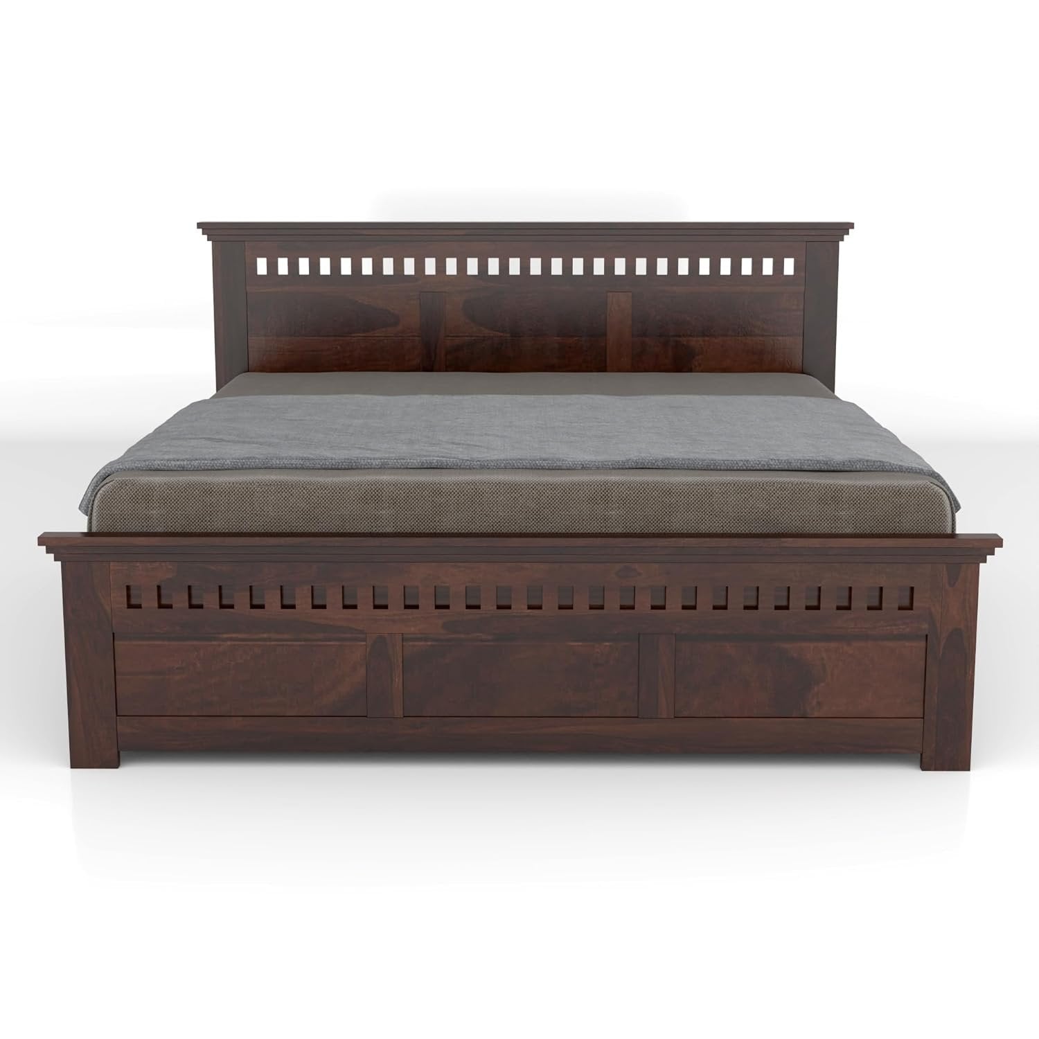 Bed Wood King Size Cot Double Bed with Box Storage