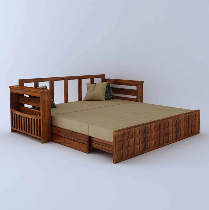 Sofa Cum Bed With Mini Storage and Side Pockets
