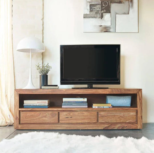 Solid Wood Voted Plasma Tv unit Grand Honey
