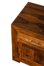 Solid Wood Cube Bedside Table