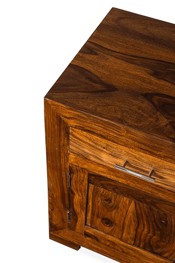 Solid Wood Cube Bedside Table