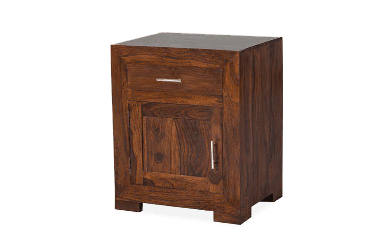 Solid Wood Cube Bedside Table