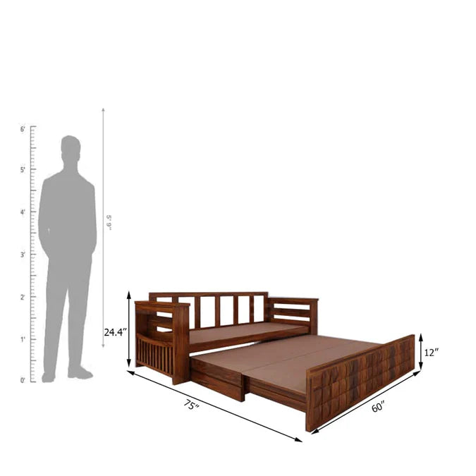 Sofa Cum Bed With Mini Storage and Side Pockets