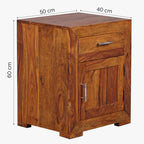 Solid Wood Cube Bedside Table