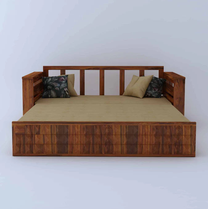 Sofa Cum Bed With Mini Storage and Side Pockets