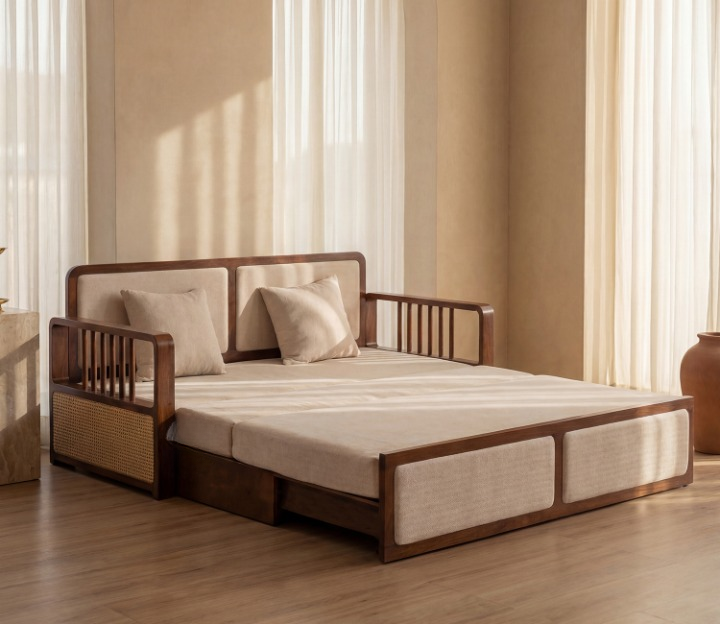 wooden sofa cum bed