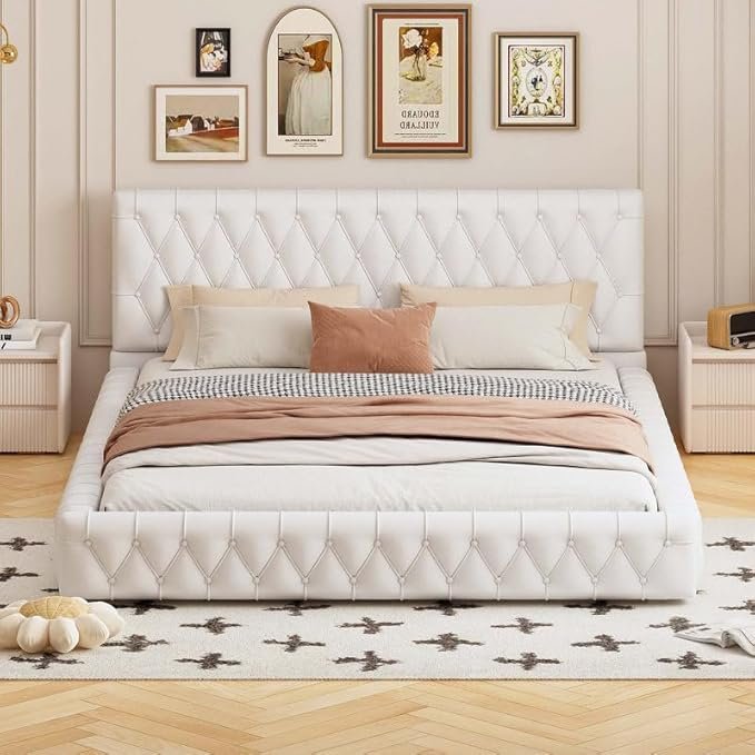 Modern Upholstered Queen Size Bed | Premium Fabric Bed