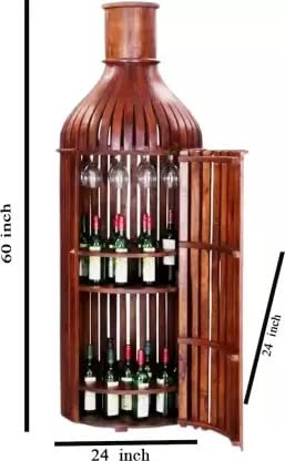 Bottle Shpe Bar Cabinet Solid Wood Bar Cabinet