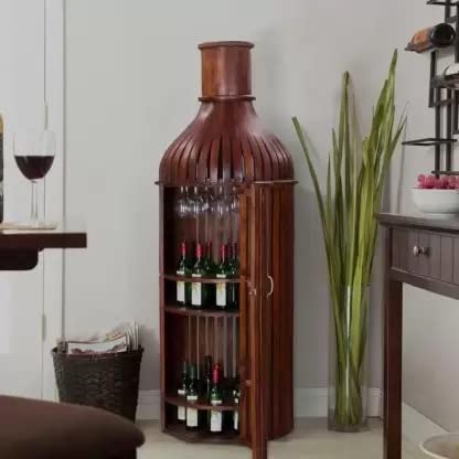 Bottle Shpe Bar Cabinet Solid Wood Bar Cabinet
