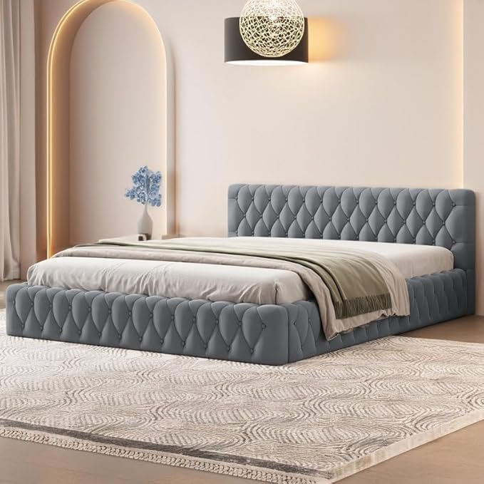 Modern Upholstered Queen Size Bed | Premium Fabric Bed