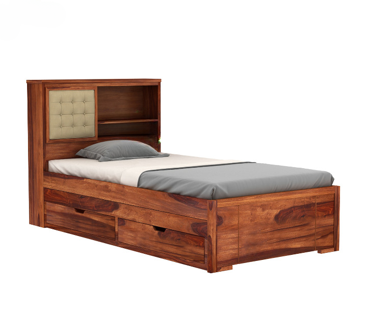 Tivo Stylish Solid Wood Kids Trundle Bed with Storage