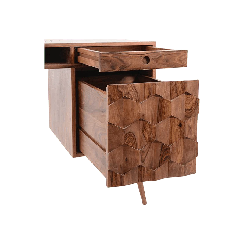 Barkwood Study Table with Storage
