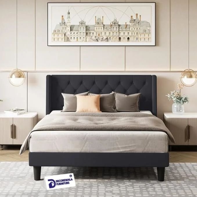 Modern Upholstered King Size Bed | Premium Fabric Bed