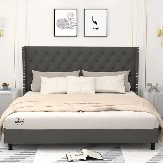 Modern Upholstered King Size Bed | Premium Fabric Bed
