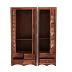 Boho Wardrobe With Mirror – Stunning 3 Door Multi Utility Solid Wood Storage Cabinet for Bedroom