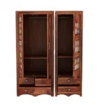 Boho Wardrobe With Mirror – Stunning 3 Door Multi Utility Solid Wood Storage Cabinet for Bedroom