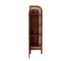 Sheesham Wood and Cane Corner Bookshelf
