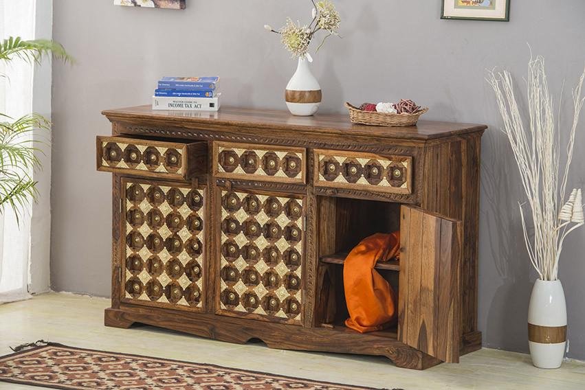 Solid Wood Brass Sideboard D